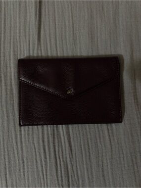 Diane Von Furstenberg Leather Envelope in Deep Cherry